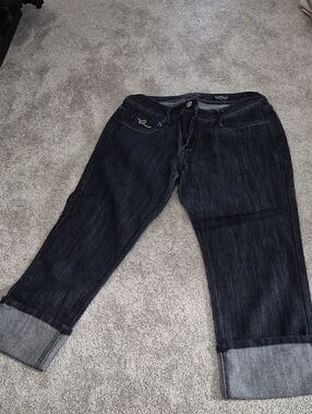 Rocawear Dark Blue Cropped Jeans - Rolled Cuff Capri
